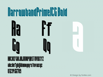 NarrowbandPrimeICG Bold Version 001.000 Font Sample