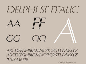 Delphi SF Italic Altsys Fontographer 3.5  21.08.1994图片样张