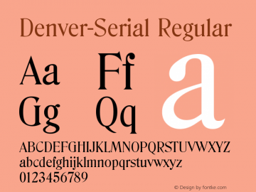 Denver-Serial Regular 1.0 Fri Oct 18 19:16:39 1996 Font Sample
