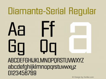 Diamante-Serial Regular 1.0 Fri Oct 18 19:59:22 1996 Font Sample