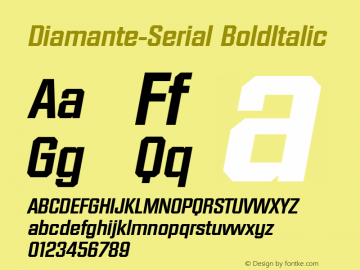 Diamante-Serial BoldItalic 1.0 Mon Oct 21 21:31:12 1996 Font Sample