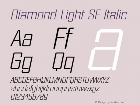 Diamond Light SF Italic Altsys Fontographer 3.5  13.05.1994 Font Sample