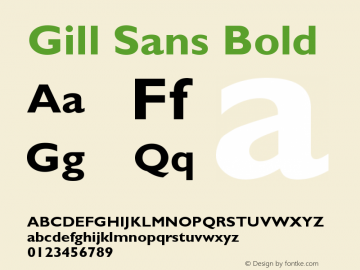 Gill Sans Bold Version 001.002 Font Sample