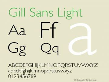 Gill Sans Light Version 001.002图片样张