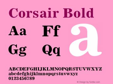 Corsair Bold 1.0 Tue Nov 07 16:29:30 1995 Font Sample