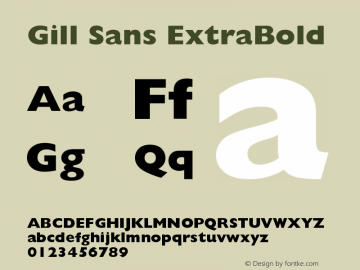 Gill Sans ExtraBold Version 001.002 Font Sample