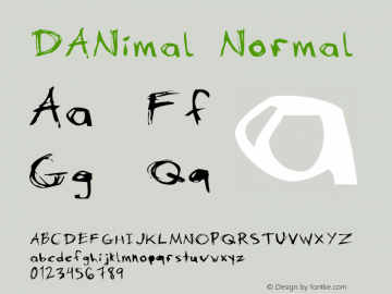 DANimal Normal 1.0 Wed Jun 03 11:20:28 1998 Font Sample