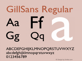 GillSans Regular Converted from C:\FONTS\GN______.TF1 by ALLTYPE图片样张