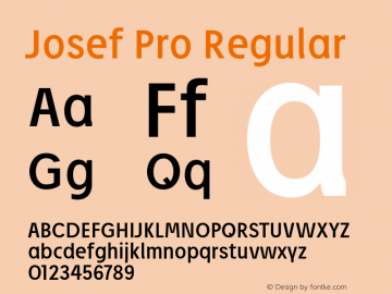 Josef Pro Regular Version 3.002 2006 Font Sample