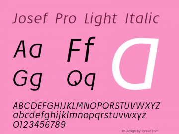 Josef Pro Light Italic Version 4.002 2006图片样张