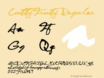 CuttyFruty Regular Version 1.00 May 13, 2007, initial release Font Sample