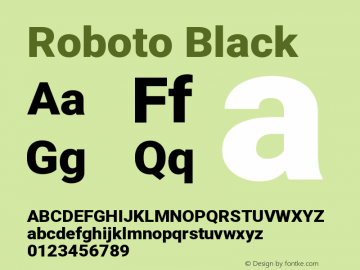 Roboto Black Version 2.000980; 2014 Font Sample