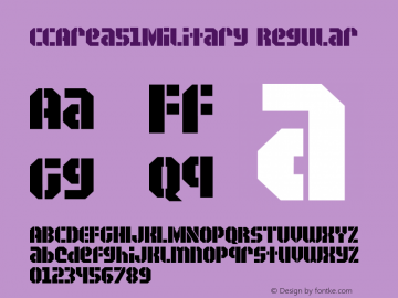 CCArea51Military Regular Version 1.001 2000 Font Sample