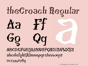 theCroach Regular Version 001.000图片样张