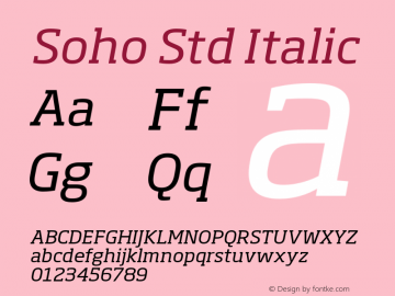 Soho Std Italic Version 1.000图片样张
