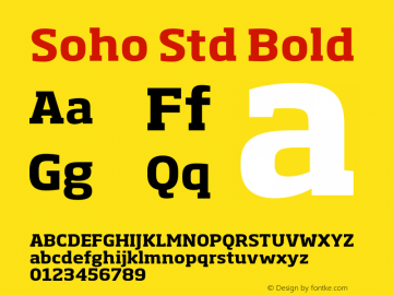 Soho Std Bold Version 1.000 Font Sample