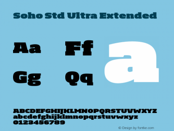 Soho Std Ultra Extended Version 1.000 Font Sample