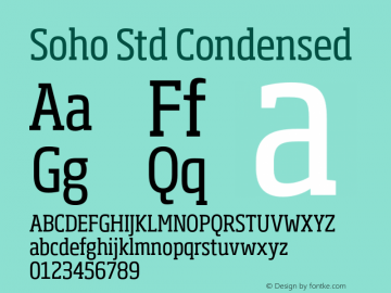 Soho Std Condensed Version 1.000 Font Sample