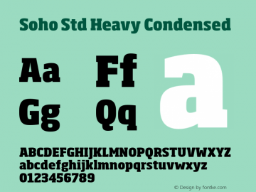 Soho Std Heavy Condensed Version 1.000 Font Sample