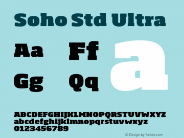 Soho Std Ultra Version 1.000 Font Sample