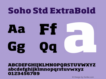 Soho Std ExtraBold Version 1.000 Font Sample