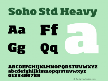 Soho Std Heavy Version 1.000 Font Sample