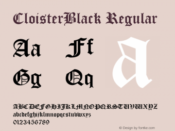 CloisterBlack Regular Unknown图片样张