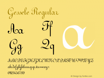 Gessele Regular Altsys Fontographer 3.5  5/28/92 Font Sample