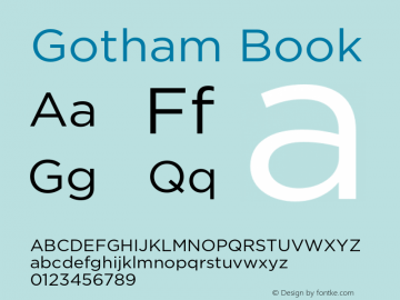 Gotham Book 001.000 Font Sample