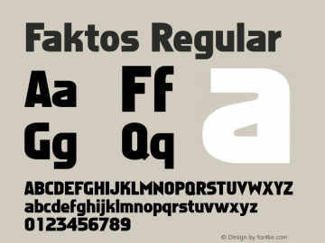 Faktos Regular Unknown Font Sample