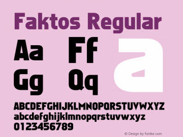 Faktos Regular Macromedia Fontographer 4.1 5/29/97 Font Sample