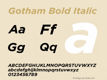 Gotham Bold Italic Version 1.000;PS 001.000;hotconv 1.0.38图片样张