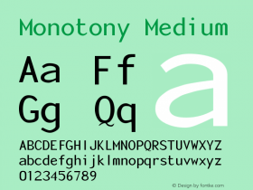 Monotony Medium Version 001.001 Font Sample