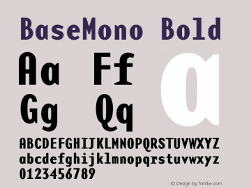 BaseMono Bold 001.000 Font Sample