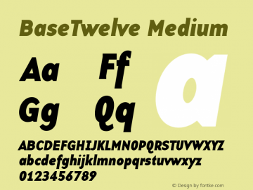 BaseTwelve Medium 001.000 Font Sample