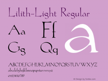 Lilith-Light Regular Unknown图片样张