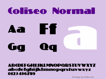 Coliseo Normal Version 001.003 Font Sample