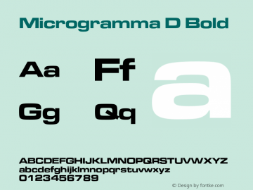 Microgramma D Bold 001.005 Font Sample