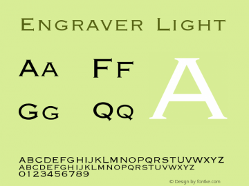 Engraver Light Version 001.000 Font Sample