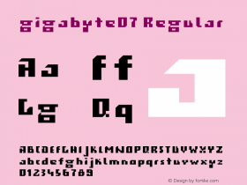 gigabyte07 Regular 001.000 Font Sample