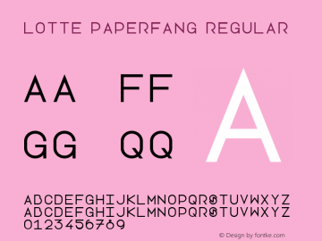 Lotte Paperfang Regular Version 1.0 Font Sample