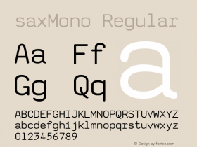 saxMono Regular Version 1.10 Font Sample