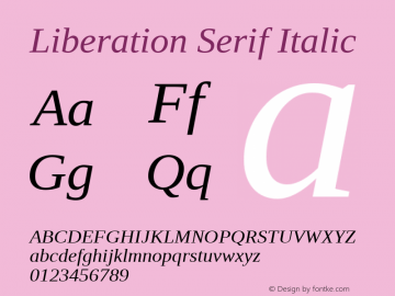 Liberation Serif Italic Version 1.02图片样张