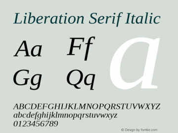 Liberation Serif Italic Version 1.02图片样张