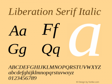 Liberation Serif Italic Version 1.02图片样张