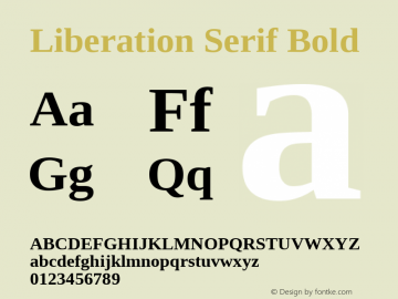 Liberation Serif Bold Version 1.02 Font Sample