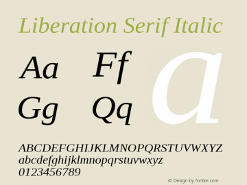 Liberation Serif Italic Version 1.02图片样张