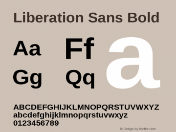 Liberation Sans Bold Version 1.02 Font Sample