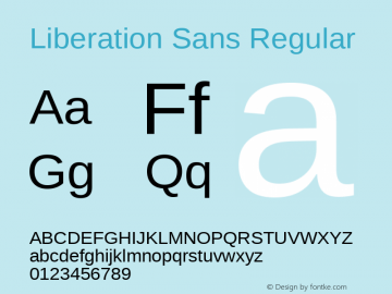 Liberation Sans Regular Version 1.07图片样张