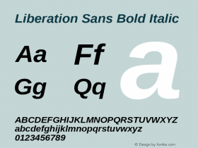 Liberation Sans Bold Italic Version 1.07图片样张